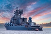 A,Warship,Under,A,Beautiful,Sky.,Warship,,Naval,Forces.,Military